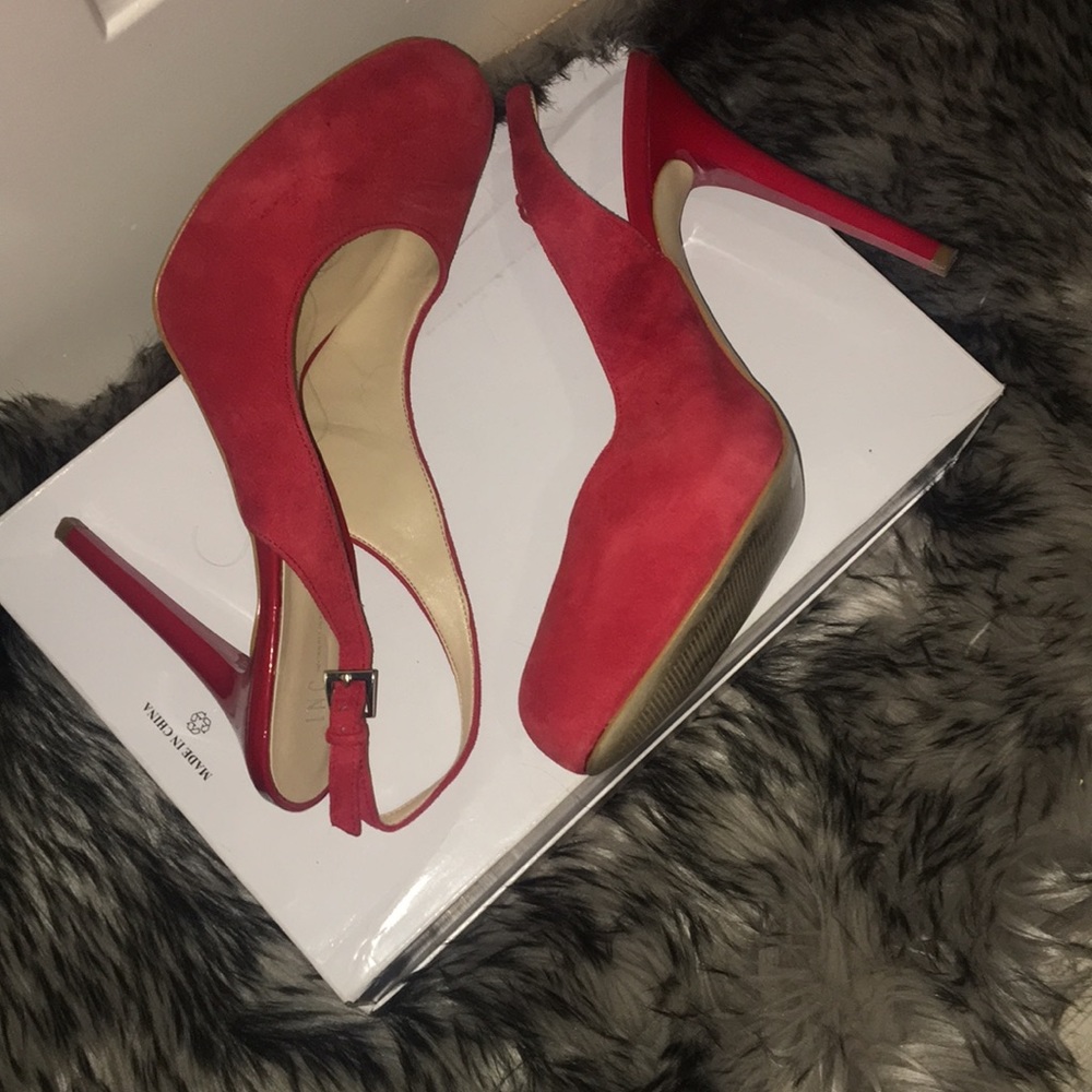 ❤️by INC, Ruby Red Suede Heels❤️